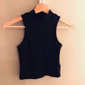 Crop Mock Neck Top